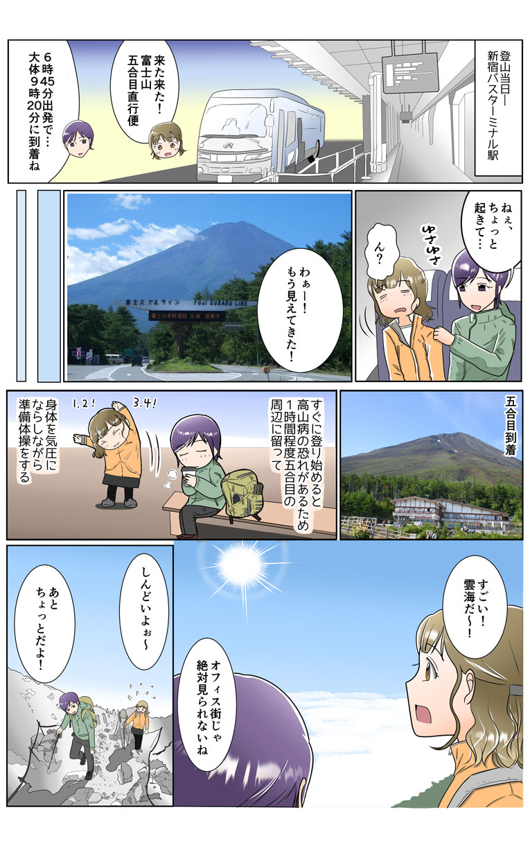 富士山　富士登山　マンガ　漫画